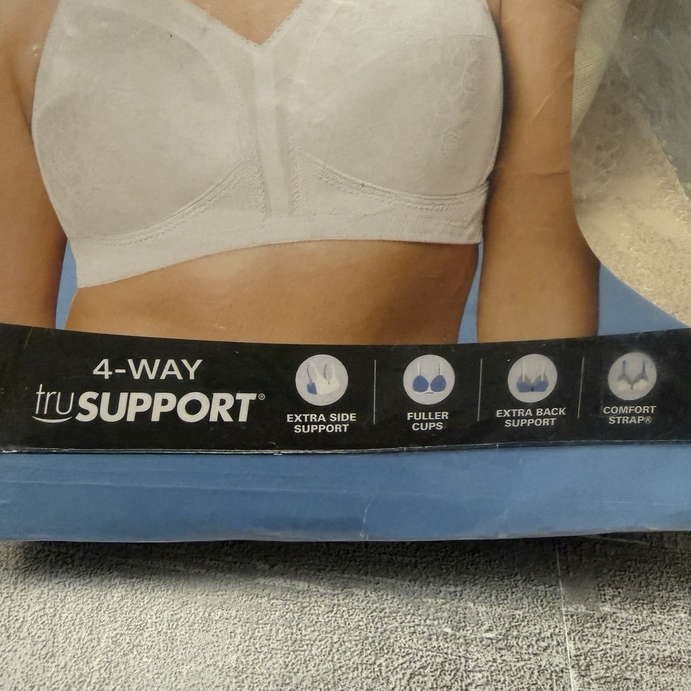 New Playtex 18 Hour 4693 Wireless Bra 42DD Beige Full Coverage Comfort Support - Picture 5 of 13
